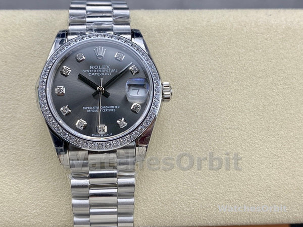 Womens Rolex Datejust 31mm White Gold Dark Grey Dial Womens  - M278289RBR 0006 Dark Grey Dial Replica Watch Image