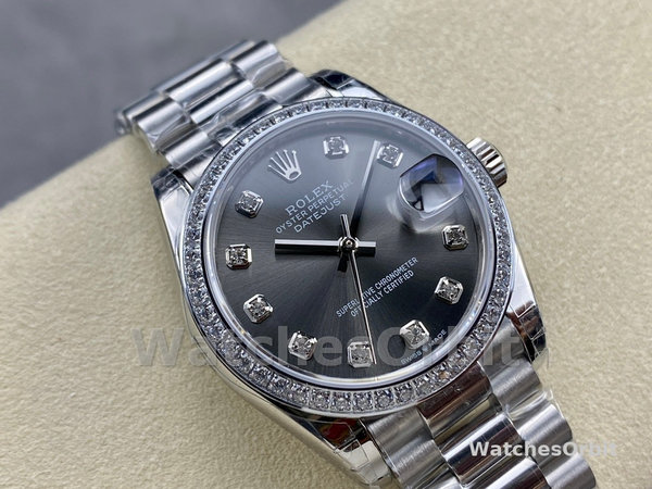 Womens Rolex Datejust 31mm White Gold Dark Grey Dial Womens  - M278289RBR 0006 Dark Grey Dial Replica Watch Image