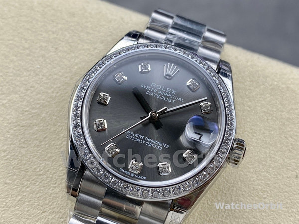 Womens Rolex Datejust 31mm White Gold Dark Grey Dial Womens  - M278289RBR 0006 Dark Grey Dial Replica Watch Image