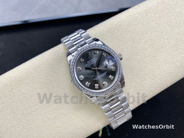Womens Rolex Datejust 31mm White Gold Dark Grey Dial Womens  - M278289RBR 0006 Dark Grey Dial Replica Watch Image