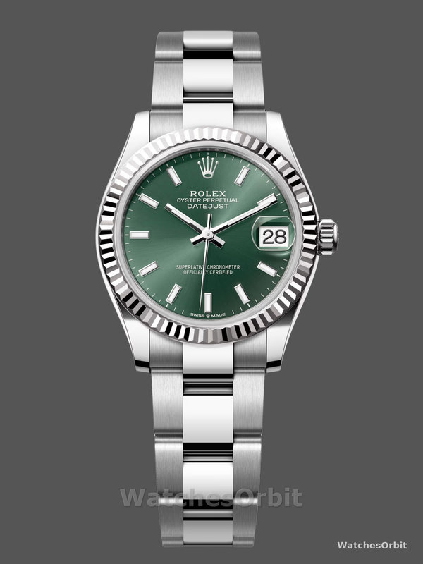 Rolex Datejust 31 White Gold Mint Green Dial M278274 0017 Women's Watch