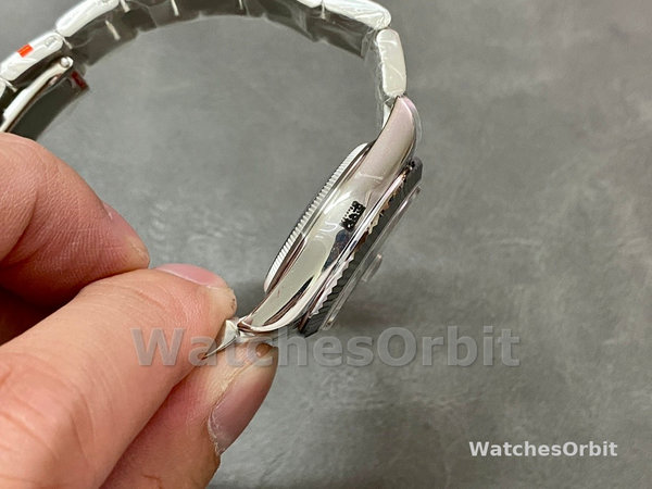 Replica Rolex Datejust 31-M278274 donna, oro bianco, quadrante verde menta, quadrante verde donna
