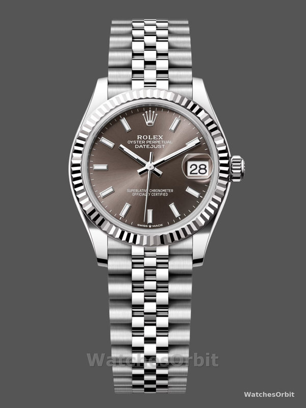 Rolex Datejust 31 White Gold & Steel Dark Grey Dial 278274 0016 Women's Watch