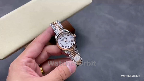Replica Rolex Datejust donna 31-278271 0002, quadrante bianco con numeri romani, bianco donna
