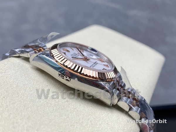 Replica Rolex Datejust donna 31-278271 0002, quadrante bianco con numeri romani, bianco donna