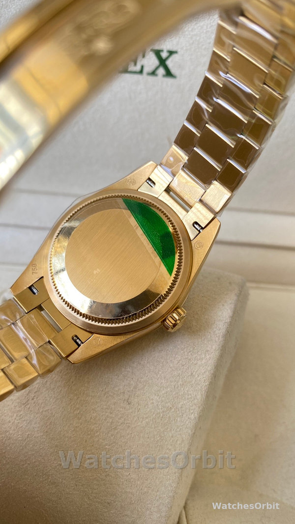 Rolex Datejust 31 Yellow Gold Olive Green Floral Motif Diamond Bezel M278288RBR 0038