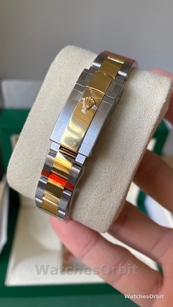 Womens Rolex Datejust 31-m278273 0031, Yellow Gold, Olive Green, Floral Motif, Diamond Dial Green Dial Replica Watch Image