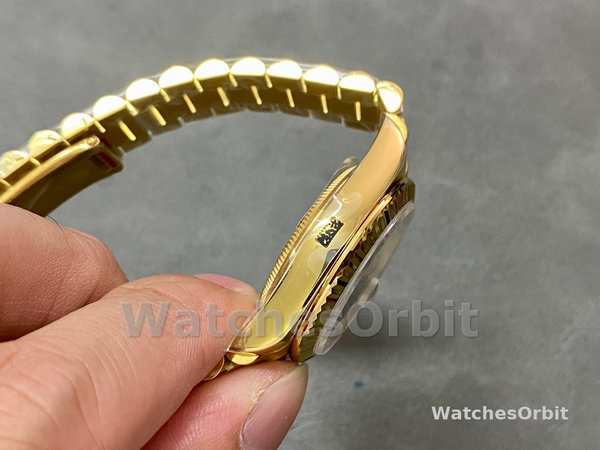 Replica Rolex Datejust 31-M278278 voor dames, geelgoud, zilver met diamant wijzerplaat