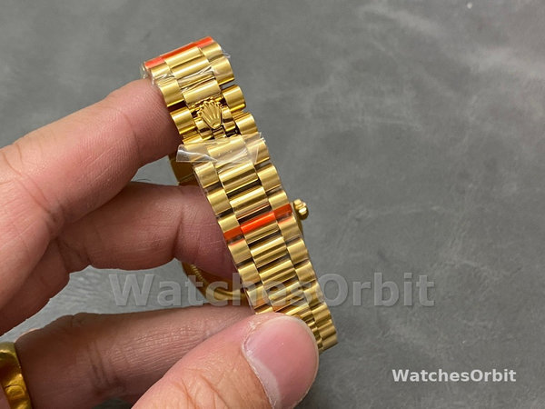 Replica Rolex Datejust 31-M278278 voor dames, geelgoud, zilver met diamant wijzerplaat