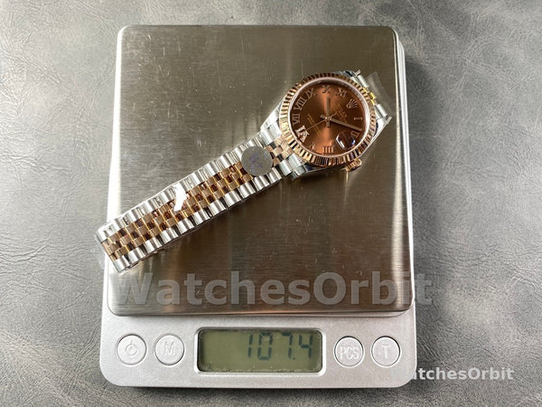 Replica Rolex Datejust donna 31-278271 0004, oro rosa, quadrante cioccolato Roman VI, giubileo, cioccolato