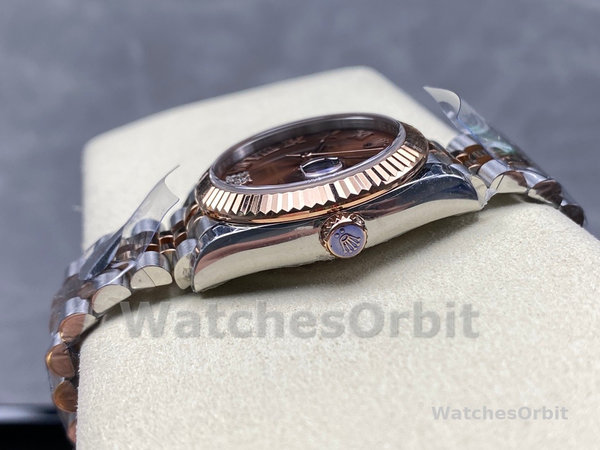 Replica Rolex Datejust donna 31-278271 0004, oro rosa, quadrante cioccolato Roman VI, giubileo, cioccolato
