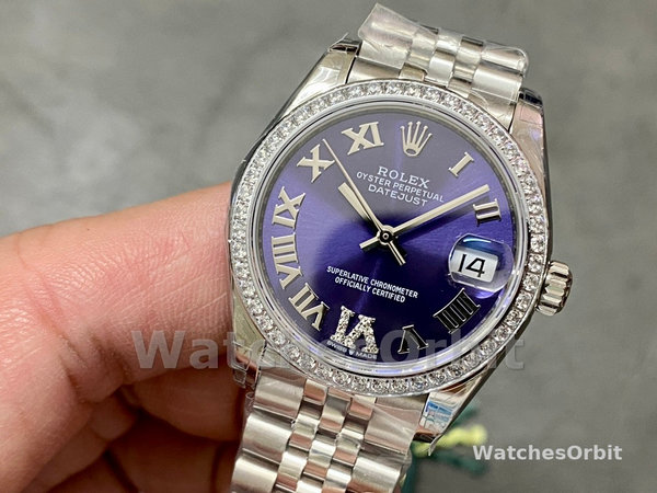 Rolex Datejust 31mm Stainless Steel 278384RBR 0030 Aubergine VI Jubilee Women's Watch