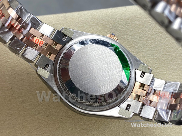 Replica Rolex Datejust 31-278381RBR 0024 voor dames, roestvrij staal & roségoud, wijzerplaat met rozendiamant, jubileum, rosékleur bezet met diamanten