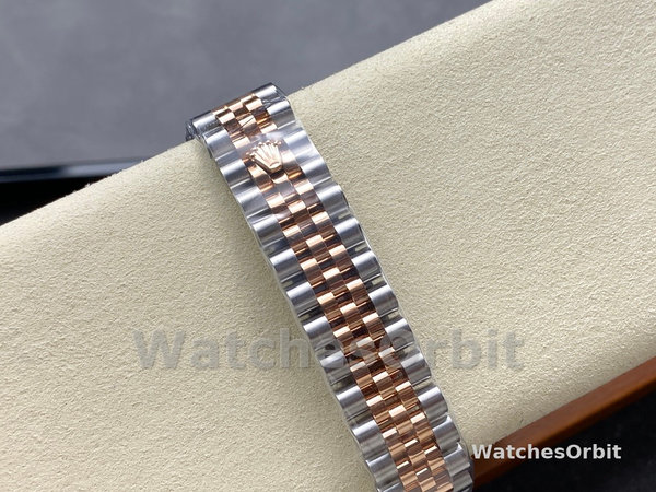 Replica Rolex Datejust 31-278381RBR 0024 voor dames, roestvrij staal & roségoud, wijzerplaat met rozendiamant, jubileum, rosékleur bezet met diamanten