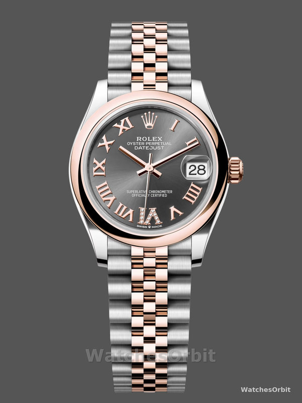 Rolex Datejust 31mm Stainless Steel and Rose Gold m278241 0030 Rhodium Roman VI Jubilee