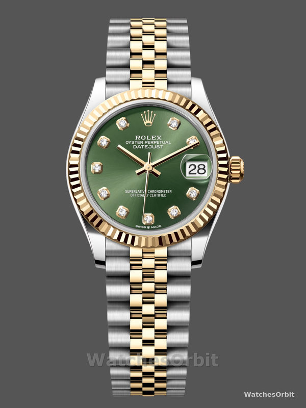 Rolex Datejust 31mm Stainless Steel and Yellow Gold 278273 0003 Green Jubilee
