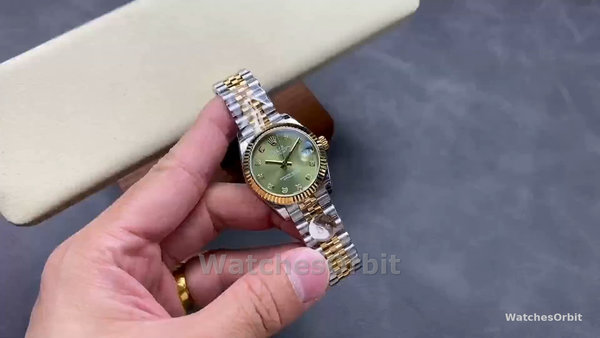 Women's Rolex Datejust 31-278273 0003, Stainless Steel & Yellow Gold, Green Jubilee, Green