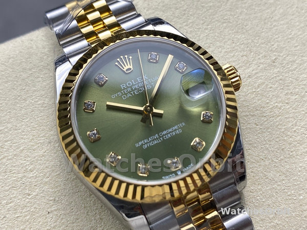Rolex Datejust 31mm Stainless Steel and Yellow Gold 278273 0003 Green Jubilee
