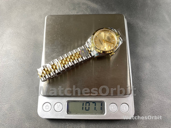 Womens Rolex Datejust 31-278273 0026, Stainless Steel & Yellow Gold, Champagne Diamond Jubilee, Champagne Replica Watch Image