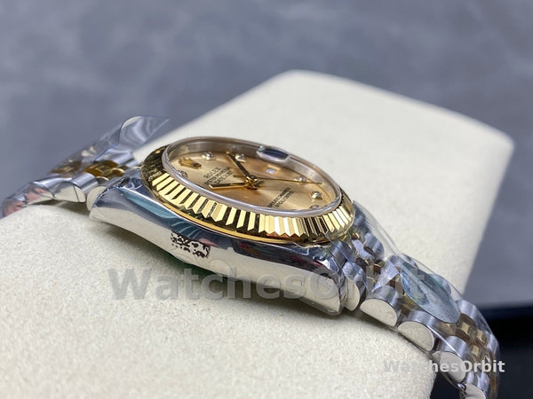 Womens Rolex Datejust 31-278273 0026, Stainless Steel & Yellow Gold, Champagne Diamond Jubilee, Champagne Replica Watch Image