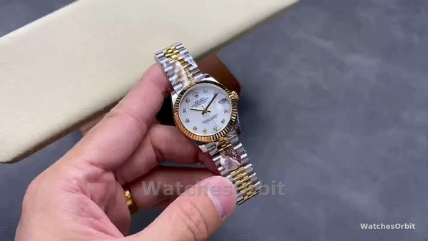 Replique Rolex Datejust 31-278273 0028, acier inoxydable et or jaune, MOP Diamond Jubilee, pour femmes, Mop