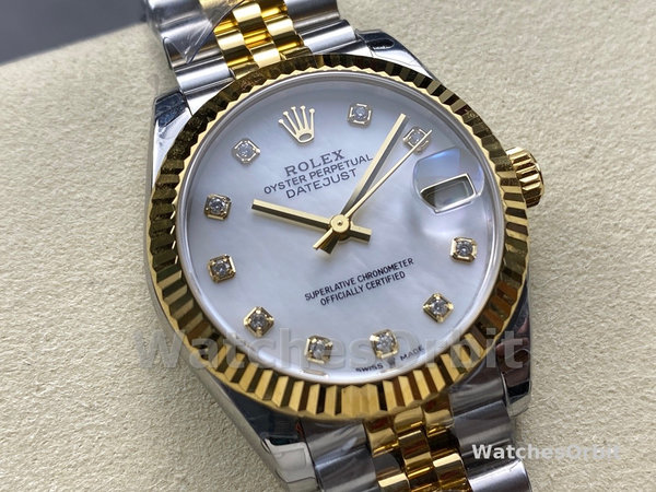Womens Rolex Datejust 31-278273 0028, Stainless Steel & Yellow Gold, MOP Diamond Jubilee, Mop Replica Watch Image