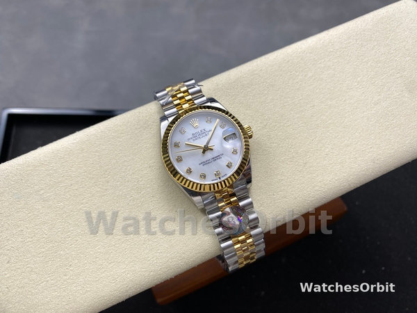 Womens Rolex Datejust 31-278273 0028, Stainless Steel & Yellow Gold, MOP Diamond Jubilee, Mop Replica Watch Image