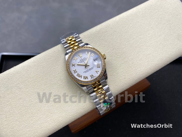 Rolex Datejust 31mm Stainless Steel and Yellow Gold 278383rbr 0002 White Roman Jubilee