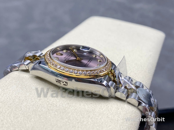 Replica Rolex Datejust donna 31-278383RBR 0022, acciaio inossidabile e oro giallo, giubileo di diamanti grigio, grigio