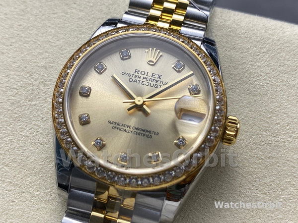 Rolex Datejust 31mm Stainless Steel and Yellow Gold 278383RBR 0026 Champagne Diamond Jubilee