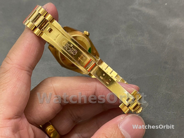 Replica Dames Rolex Datejust 31-M278278, Geelgoud, Donkergrijze Romeinse VI, President Donkergrijze Wijzerplaat