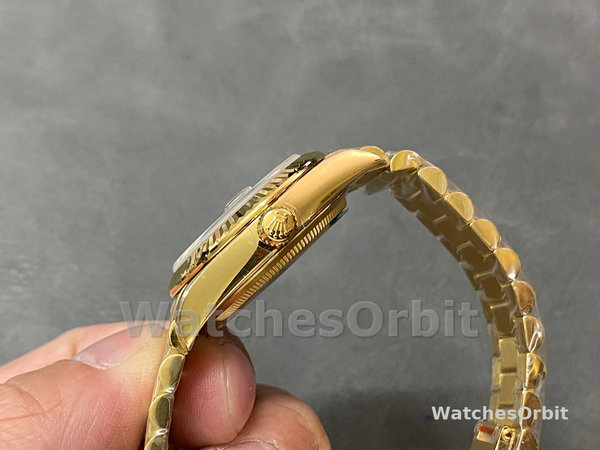 Replica Dames Rolex Datejust 31-M278278, Geelgoud, Donkergrijze Romeinse VI, President Donkergrijze Wijzerplaat