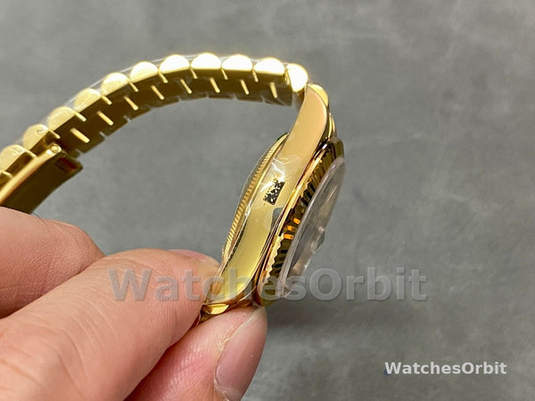 Replica Dames Rolex Datejust 31-M278278, Geelgoud, Donkergrijze Romeinse VI, President Donkergrijze Wijzerplaat