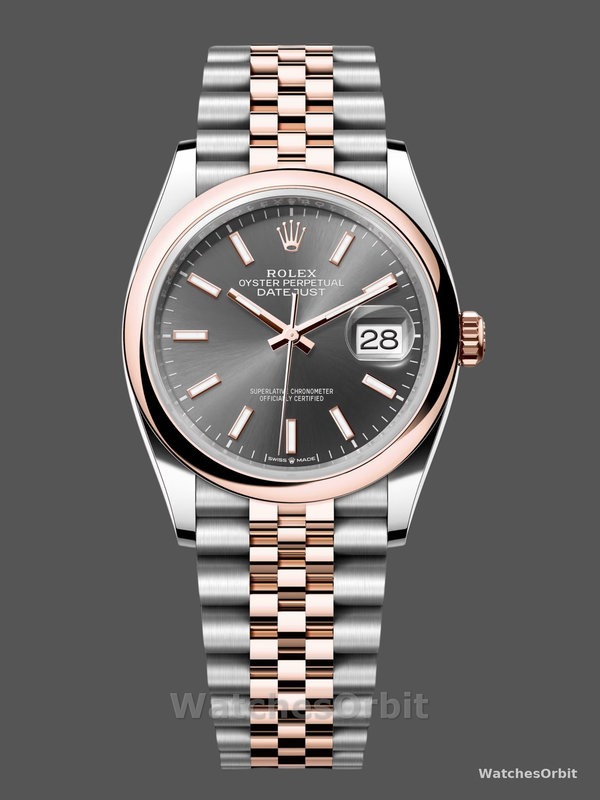 Rolex Datejust 36 Everose Gold Grey Dial Jubilee m126201 0013