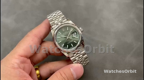 Replica Rolex Datejust 36-M126200-0023, Acciaio inossidabile, Quadrante verde menta, Giubileo, Quadrante verde, Donna