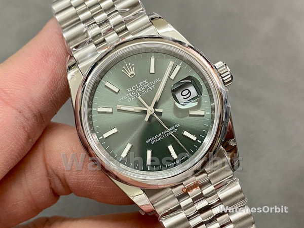 Replica Rolex Datejust 36-M126200-0023, Acciaio inossidabile, Quadrante verde menta, Giubileo, Quadrante verde, Donna