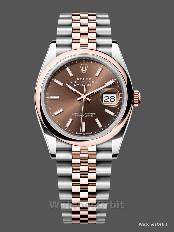 Rolex Datejust 36 Steel & Everose Gold Chocolate Dial M126201 0043 Women's Watch