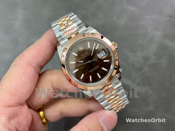 Womens Rolex Datejust 36mm Everose Gold Chocolate Dial Womens  - M126201 0043 Chocolate Dial Replica Watch Image