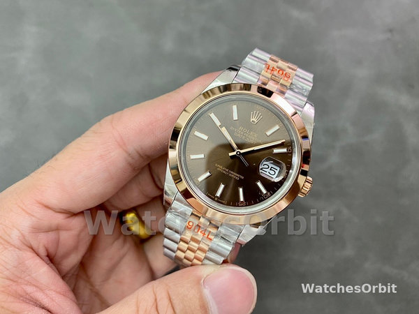 Womens Rolex Datejust 36mm Everose Gold Chocolate Dial Womens  - M126201 0043 Chocolate Dial Replica Watch Image