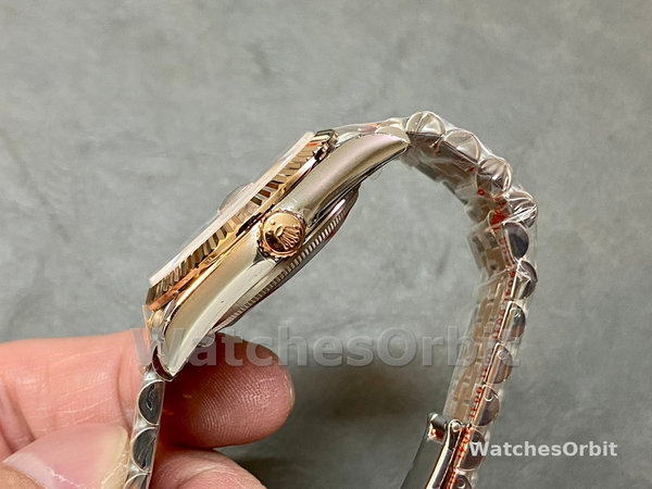 Replica Dames Rolex Datejust 36-m126231 0027, Staal & Everose Goud, Rose Diamond Pave Romeinse Wijzerplaat, Rose Gouden Wijzerplaat