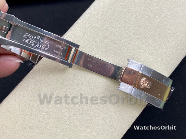 Unisexs Rolex Datejust 36MM Steel & Everose Gold Silver Fluted-Motif Dial Diamond Bezel M126281RBR Grey Dial Replica Watch Image