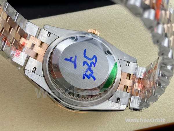 Unisexs Rolex Datejust 36MM Steel & Everose Gold Silver Fluted-Motif Dial Diamond Bezel M126281RBR Grey Dial Replica Watch Image