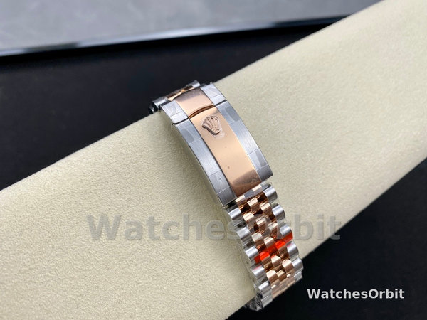Unisexs Rolex Datejust 36MM Steel & Everose Gold Silver Fluted-Motif Dial Diamond Bezel M126281RBR Grey Dial Replica Watch Image
