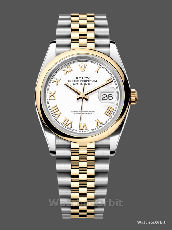 Rolex Datejust 36 Two Tone White Dial Roman Numerals 126203 0029