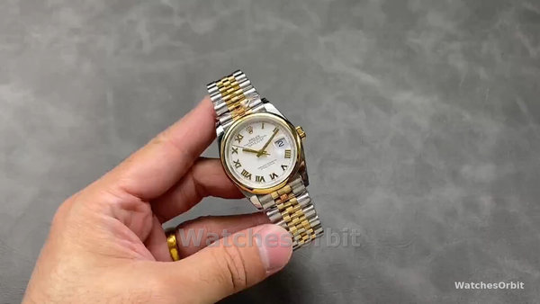 Replica Rolex Datejust 36-126203 0029 voor dames, tweekleurig, witte wijzerplaat, Romeinse cijfers