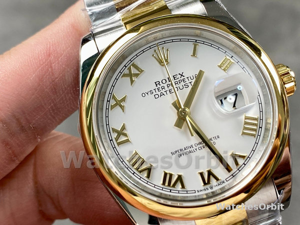 Replica Heren Rolex Oyster Perpetual 41-124300 0001, Gladde lunette, Oyster armband, Zilveren wijzerplaat, Zilver