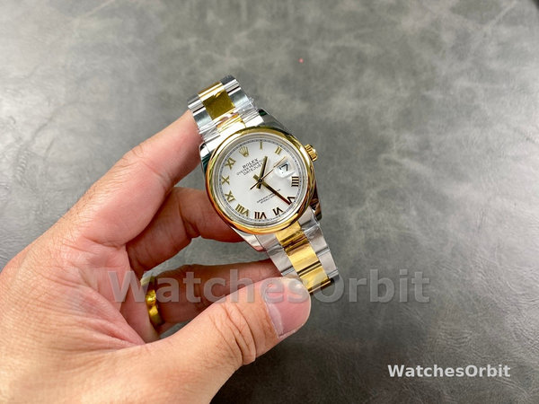 Replica Heren Rolex Oyster Perpetual 41-124300 0001, Gladde lunette, Oyster armband, Zilveren wijzerplaat, Zilver