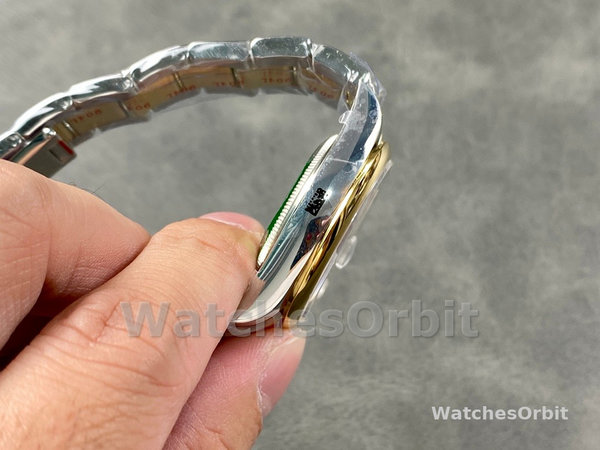Replica Heren Rolex Oyster Perpetual 41-124300 0001, Gladde lunette, Oyster armband, Zilveren wijzerplaat, Zilver