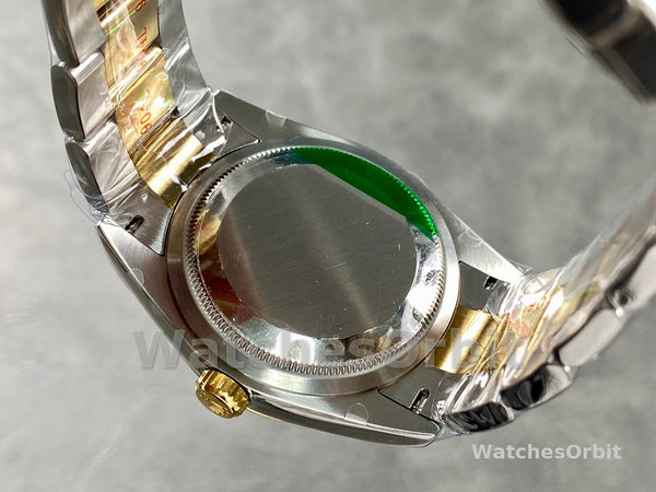 Replica Heren Rolex Oyster Perpetual 41-124300 0001, Gladde lunette, Oyster armband, Zilveren wijzerplaat, Zilver