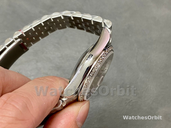 Rolex Datejust 36 White Gold & Diamonds Silver Dial M126284RBR 0005 Women's Watch